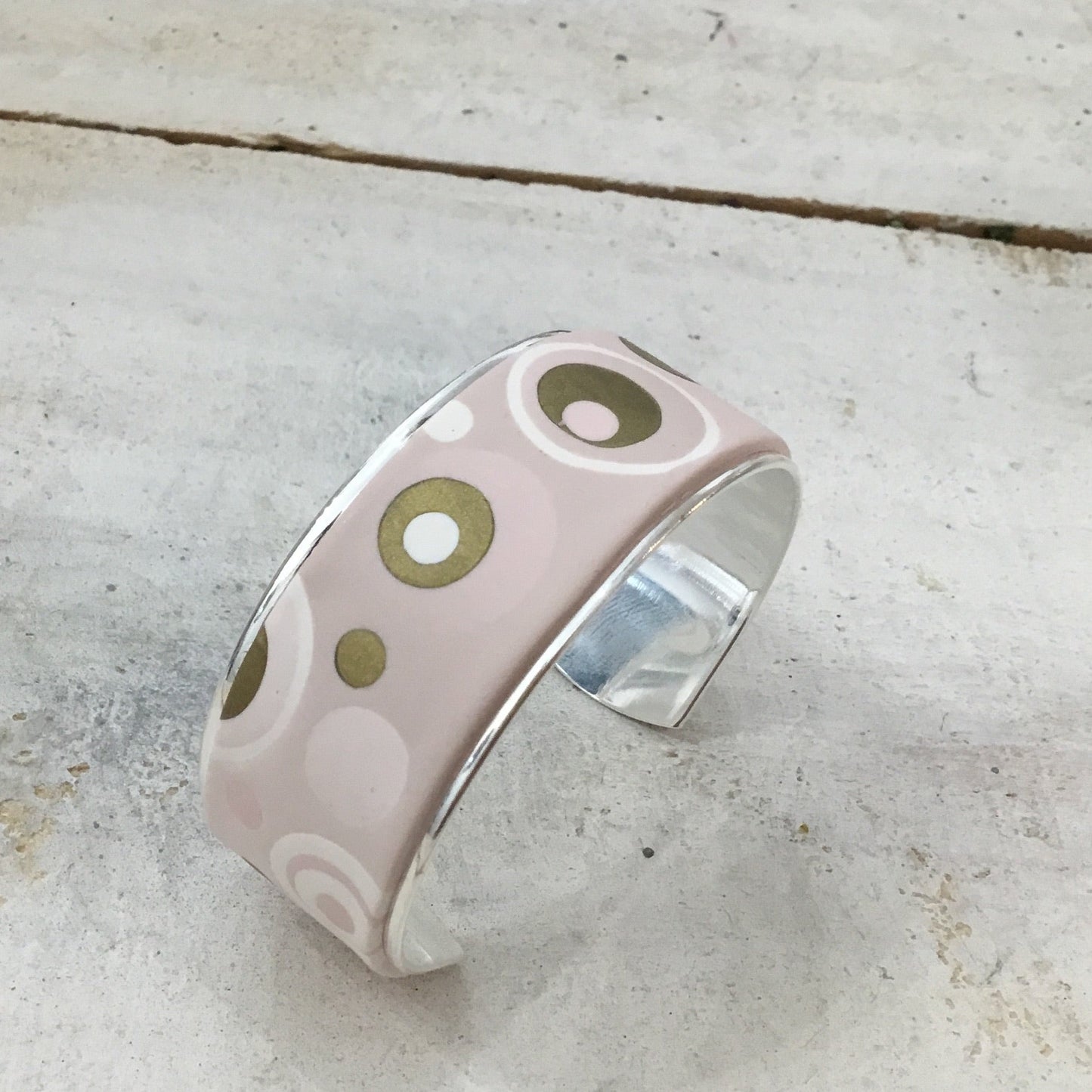 Dusky Pink “ Universe ” Bracelet cuff by Stephanie Fraselle - Artisan Jewellery Design