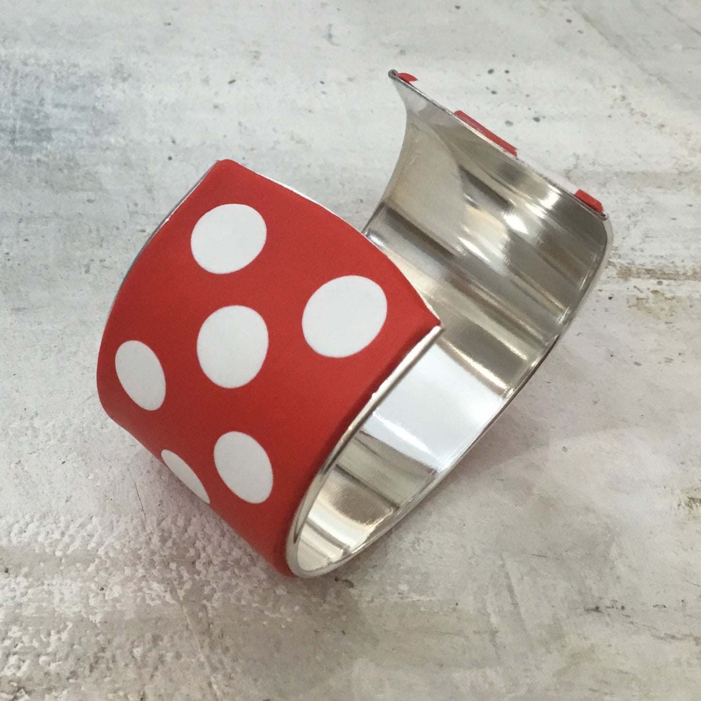 Polka dots “ La Sevillana” Bracelet cuff by Stephanie Fraselle - Artisan Jewellery Design