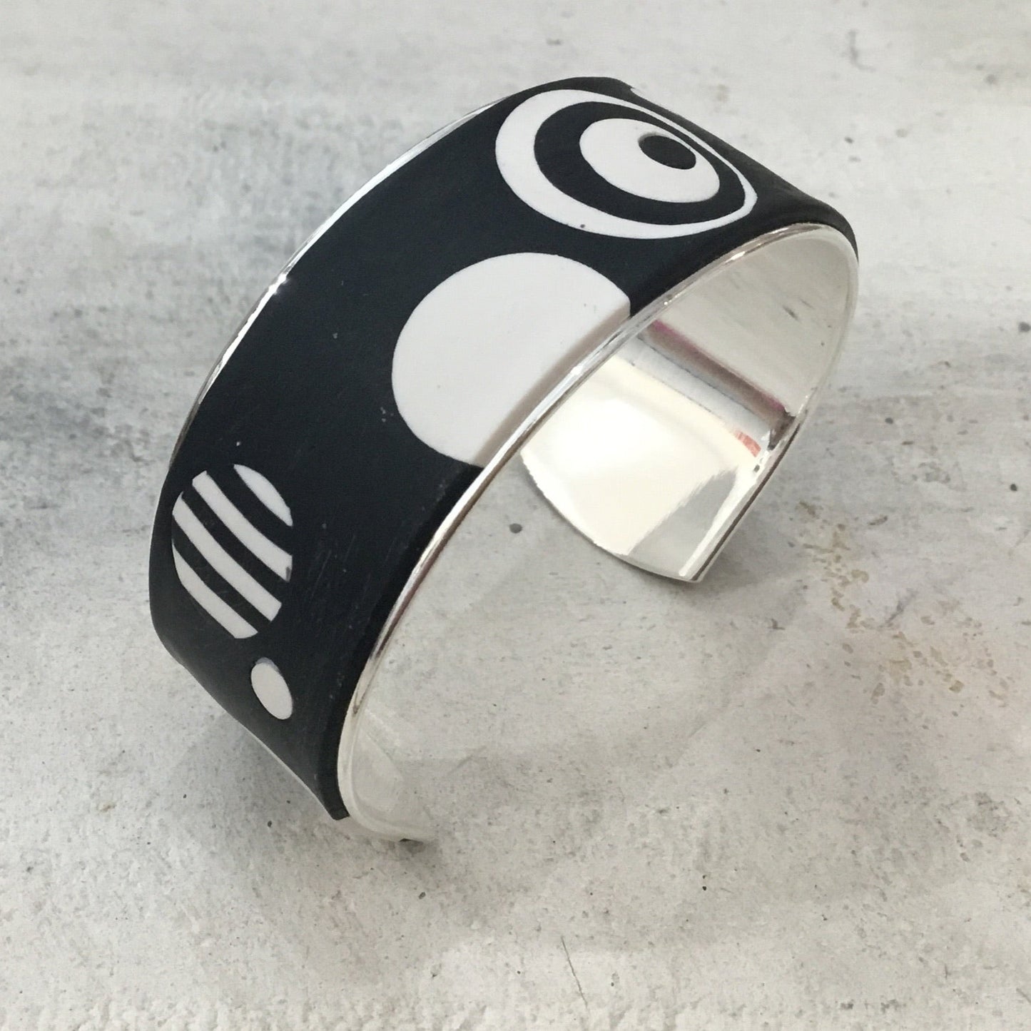 “ Monochrome universe” collection bracelet cuff by Stephanie Fraselle - Artisan Jewellery Design