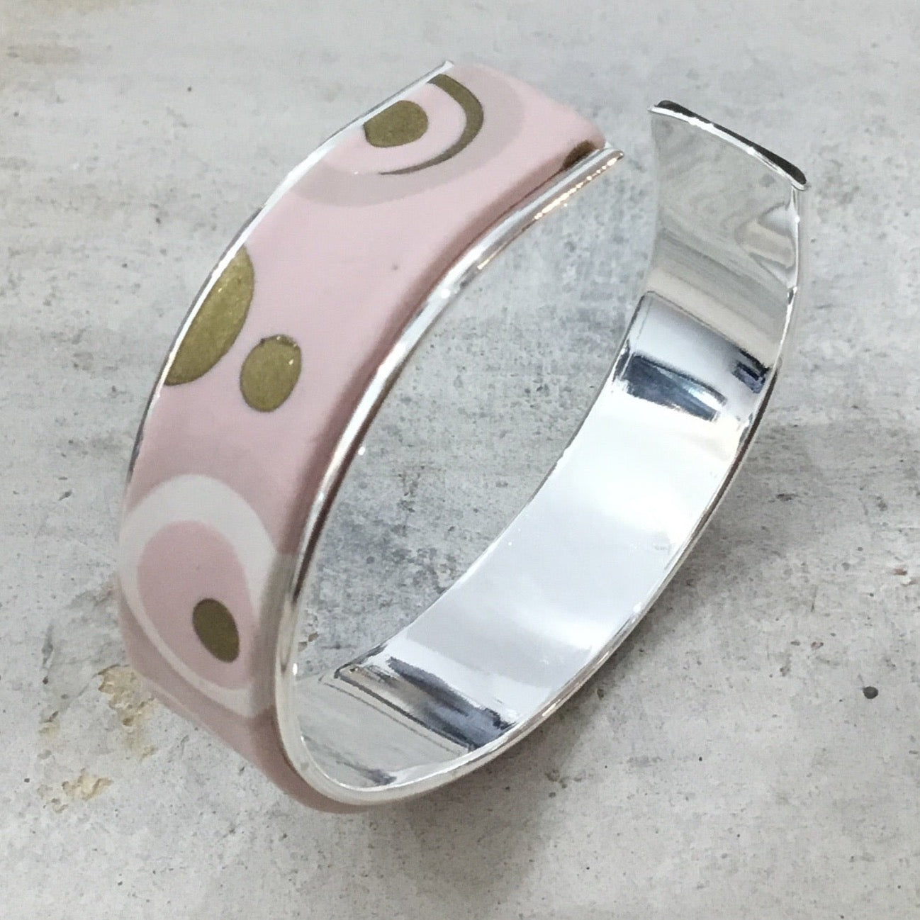 Dusky Pink “Universe” Bracelet cuff by Stephanie Fraselle - Artisan Jewellery Design