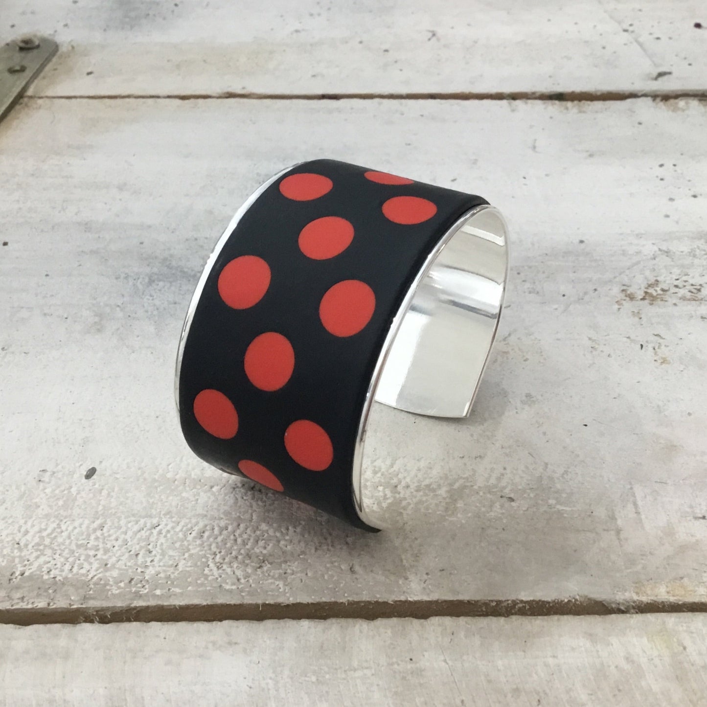 Spanish Polkadots “ La Sevillana” Bracelet cuff by Stephanie Fraselle - Artisan Jewellery Design
