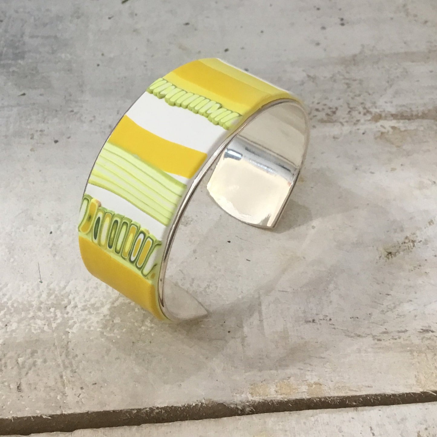 Blooming marvellous ¨Zest¨23mm Bracelet cuff by Stephanie Fraselle Artisan Jewellery Design