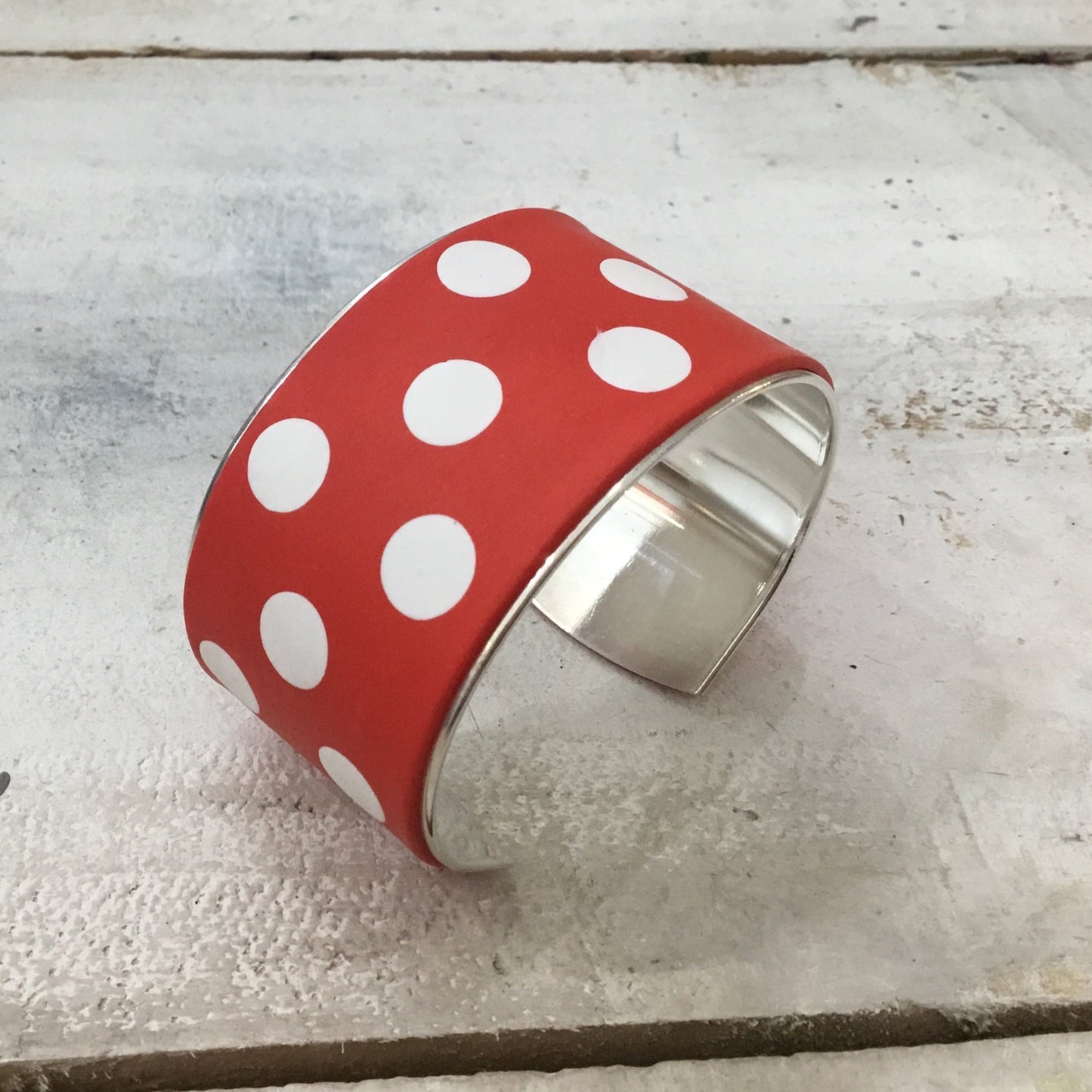 Polka dots “ La Sevillana” Bracelet cuff by Stephanie Fraselle - Artisan Jewellery Design