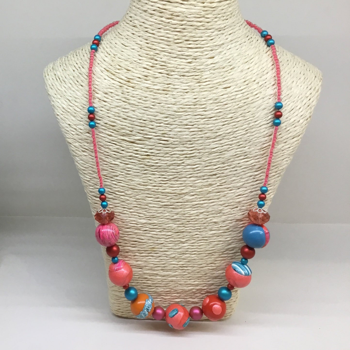 “Tropical Fizz” beaded Empress necklace by Stephanie Fraselle - Artisan Jewellery Design