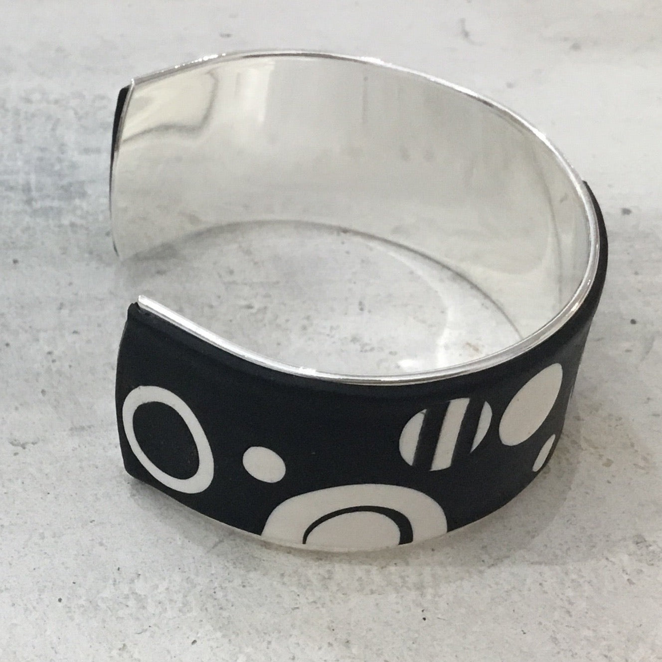 “ Monochrome universe” collection bracelet cuff by Stephanie Fraselle - Artisan Jewellery Design