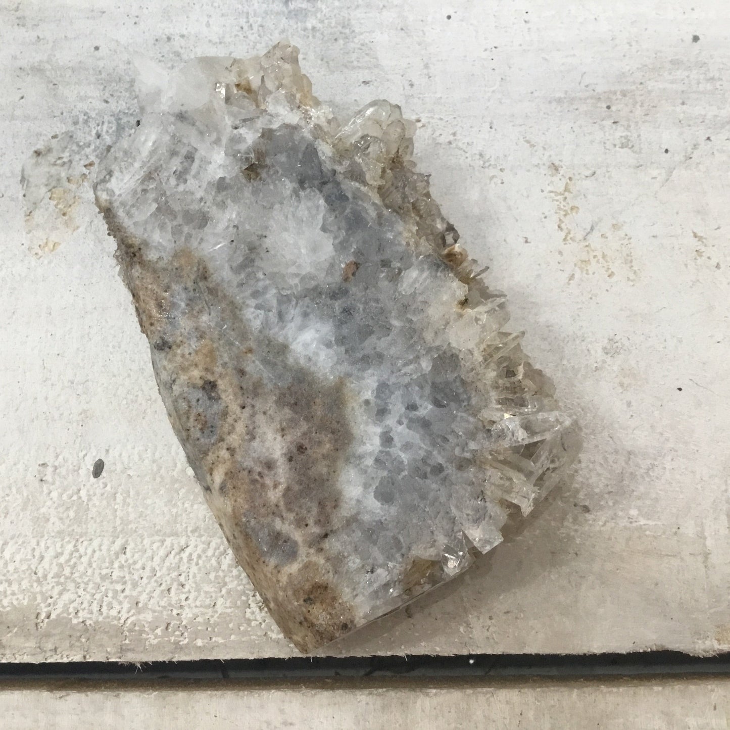 Natural Quartz Crystal mineral. Hand Carved Owl