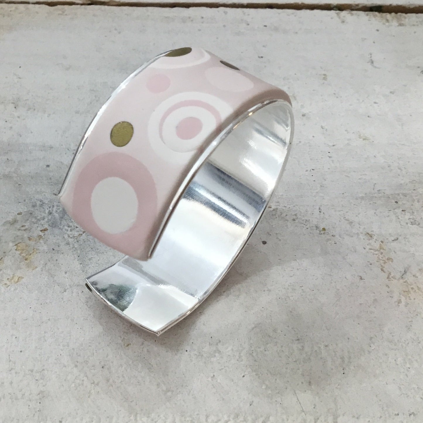 Dusky Pink “ Universe ” Bracelet cuff by Stephanie Fraselle - Artisan Jewellery Design