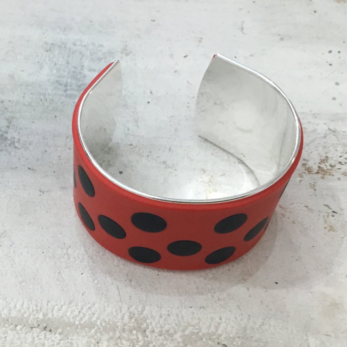 Spanish Polkadots “ La Sevillana” Bracelet cuff by Stephanie Fraselle - Artisan Jewellery Design