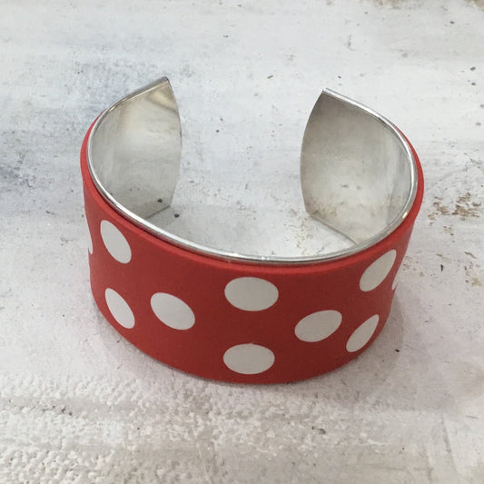 Polka dots “ La Sevillana” Bracelet cuff by Stephanie Fraselle - Artisan Jewellery Design
