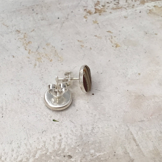 “Golden” 925 STERLING SILVER 12mm EARRING STUDS - handmade - by Stephanie Fraselle - Artisan Jewellery Design