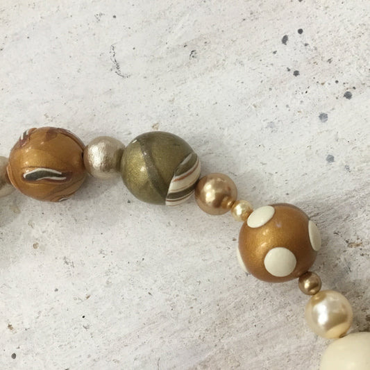 “Golden ” beaded Empress necklace by Stephanie Fraselle - Artisan Jewellery Design