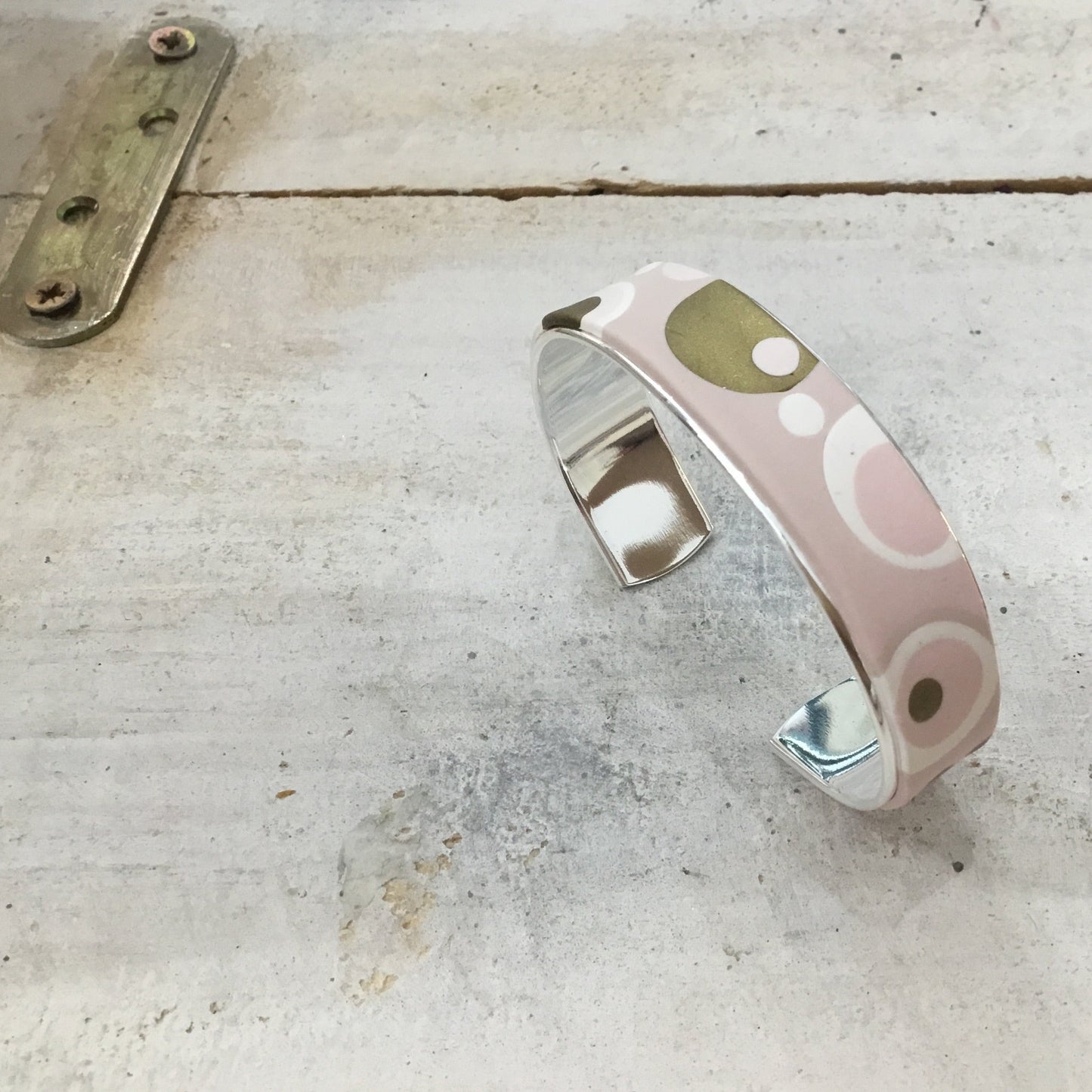 Dusky Pink “Universe” Bracelet cuff by Stephanie Fraselle - Artisan Jewellery Design