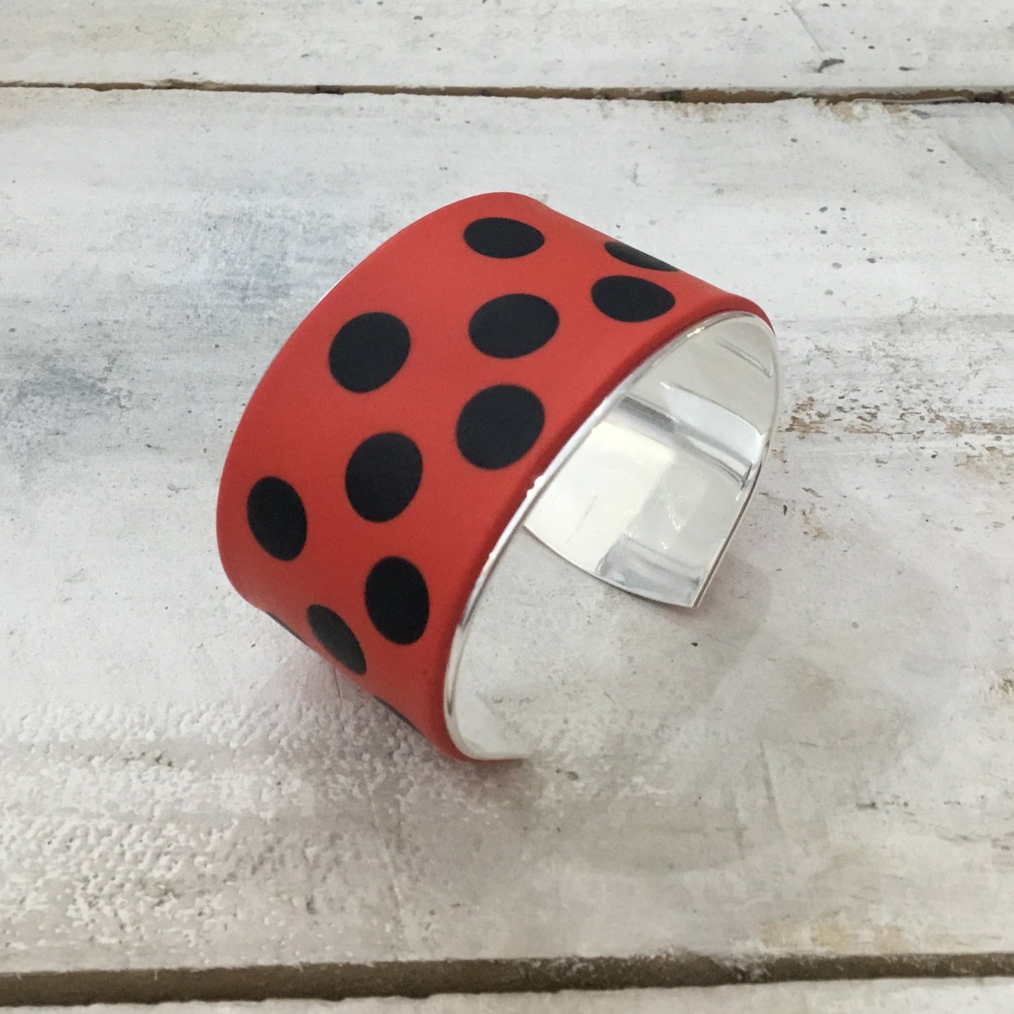Spanish Polkadots “ La Sevillana” Bracelet cuff by Stephanie Fraselle - Artisan Jewellery Design