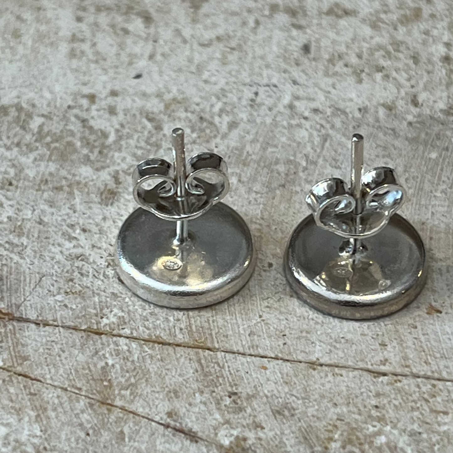 Sea Foam “Blue Denim ”  12mm Mosaic Stud Earrings – Stephanie Fraselle