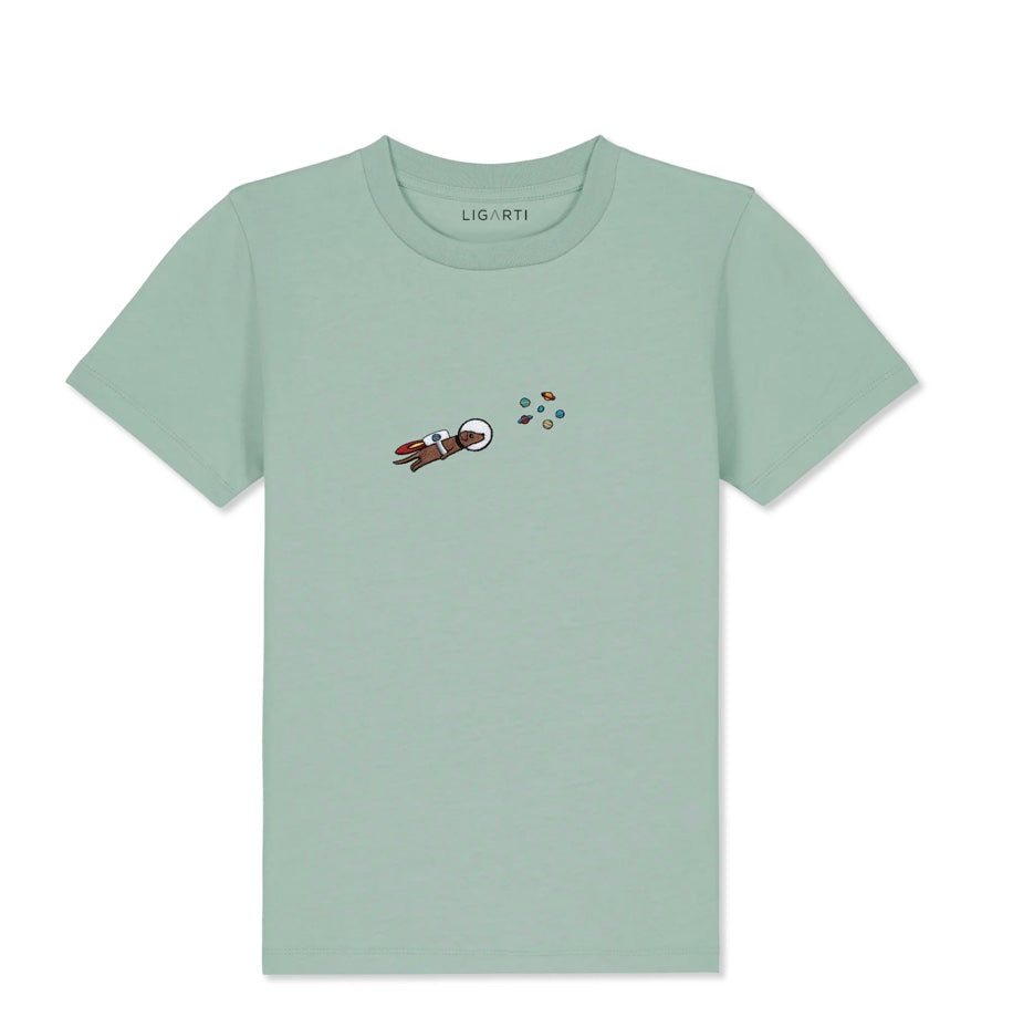 Best Organic Super Soft Childs Unisex T-shirt -Embroidered - AstroWoof the Space Dog
