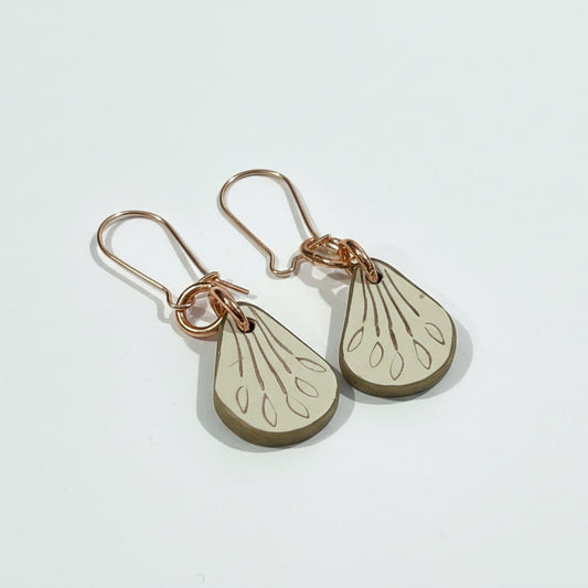 Cappuccino Cream | Flower Petal Earrings