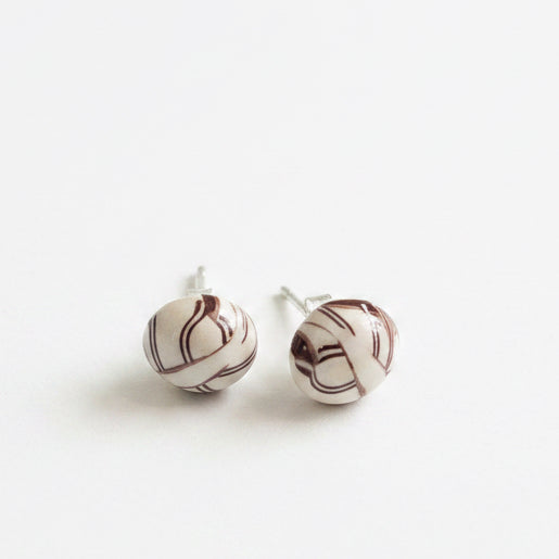 Cappuccino | Leaf Abstract Stud Earrings