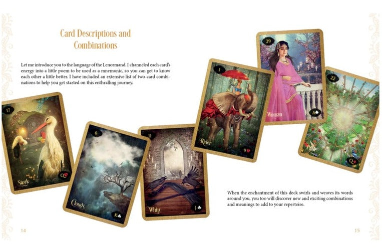 Lenormand der Verzauberung, illustriert von Yasmeen Westwood und Kalliope Haratsidis