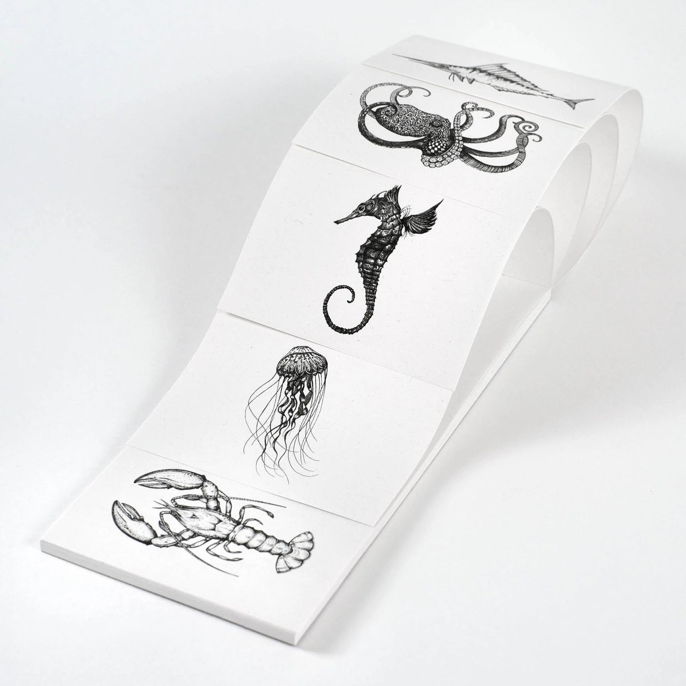 Notizblock - Quintett Meerestiere - RECYCLINGPAPIER 