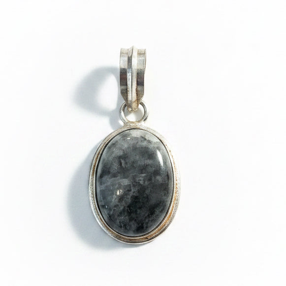 Ocean Fume Opal Gemstone 925 Stamped Solid Sterling Silver Pendant 4.5cm Long