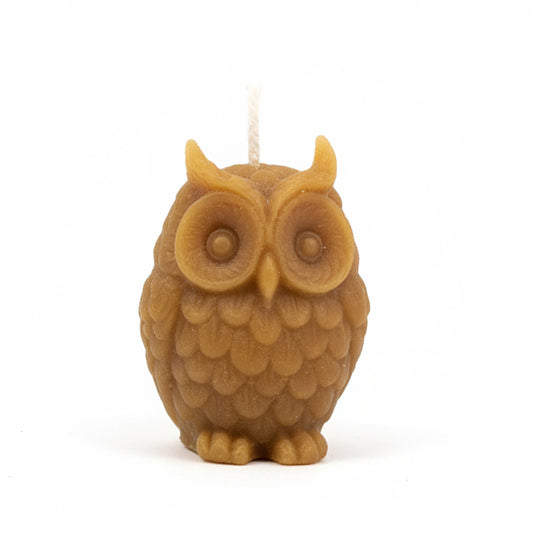 Owl Candle | Handmade with 100% Beeswax from Mainland Spain