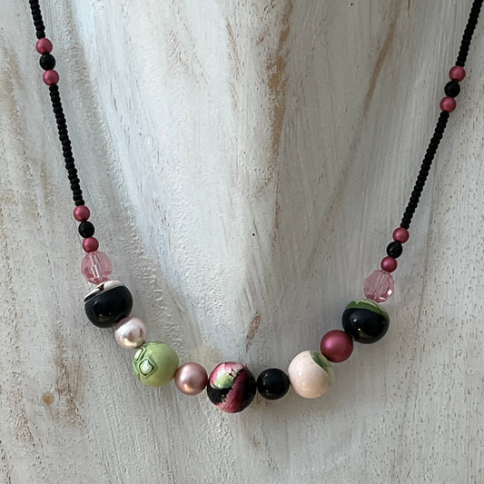 “Enchanted Garden” beaded Queen of cups necklace by Stephanie Fraselle - Artisan Jewellery Design