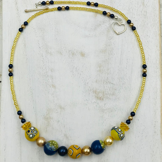 “Catherine” beaded Queen of cups necklace by Stephanie Fraselle - Artisan Jewellery Design
