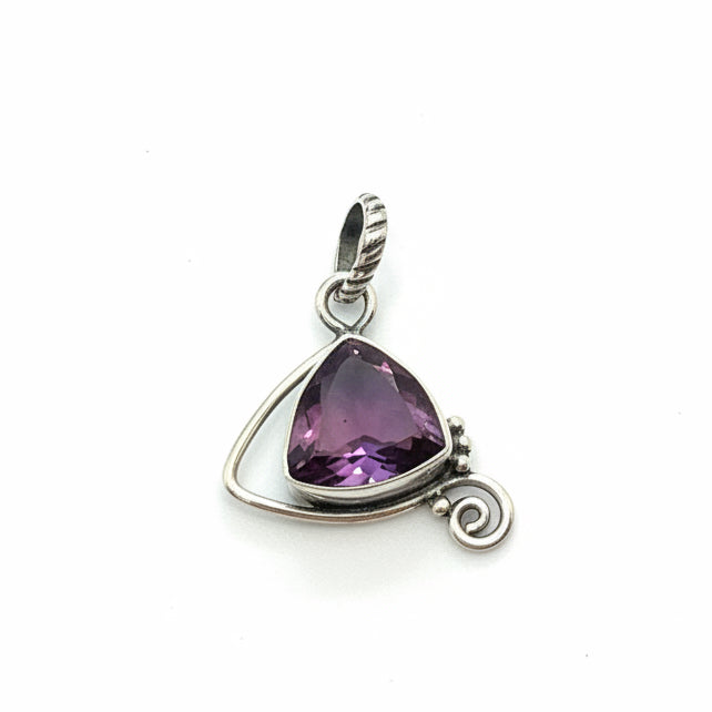 6 CT Pink Amethyst 925 Solid Sterling Silver Pendant 1/4” Long