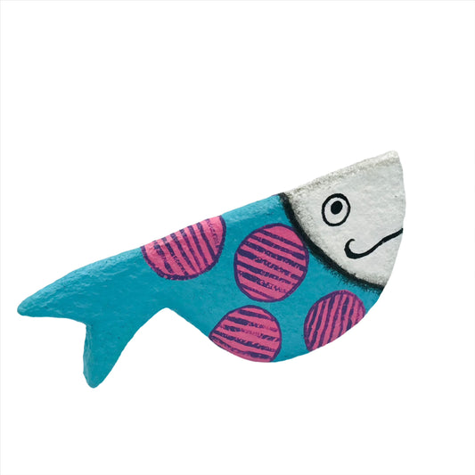 Figura decorativa de papel maché hecha a mano con forma de pez bailarina - 100 % papel reciclado