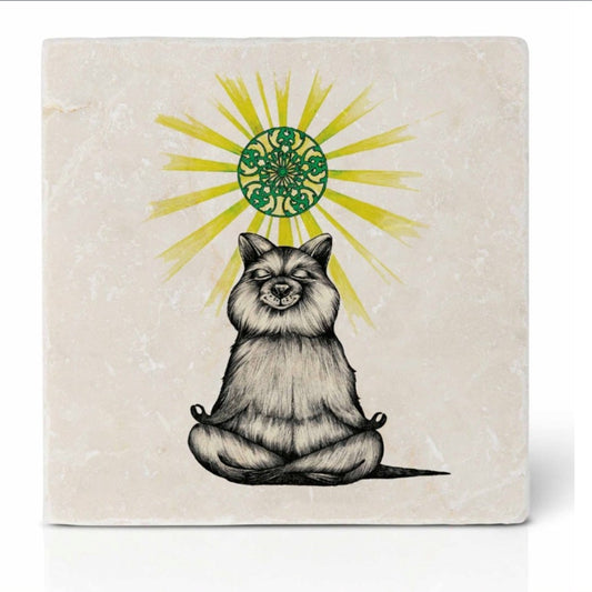 Natural stone art tile “Yogi Bear”