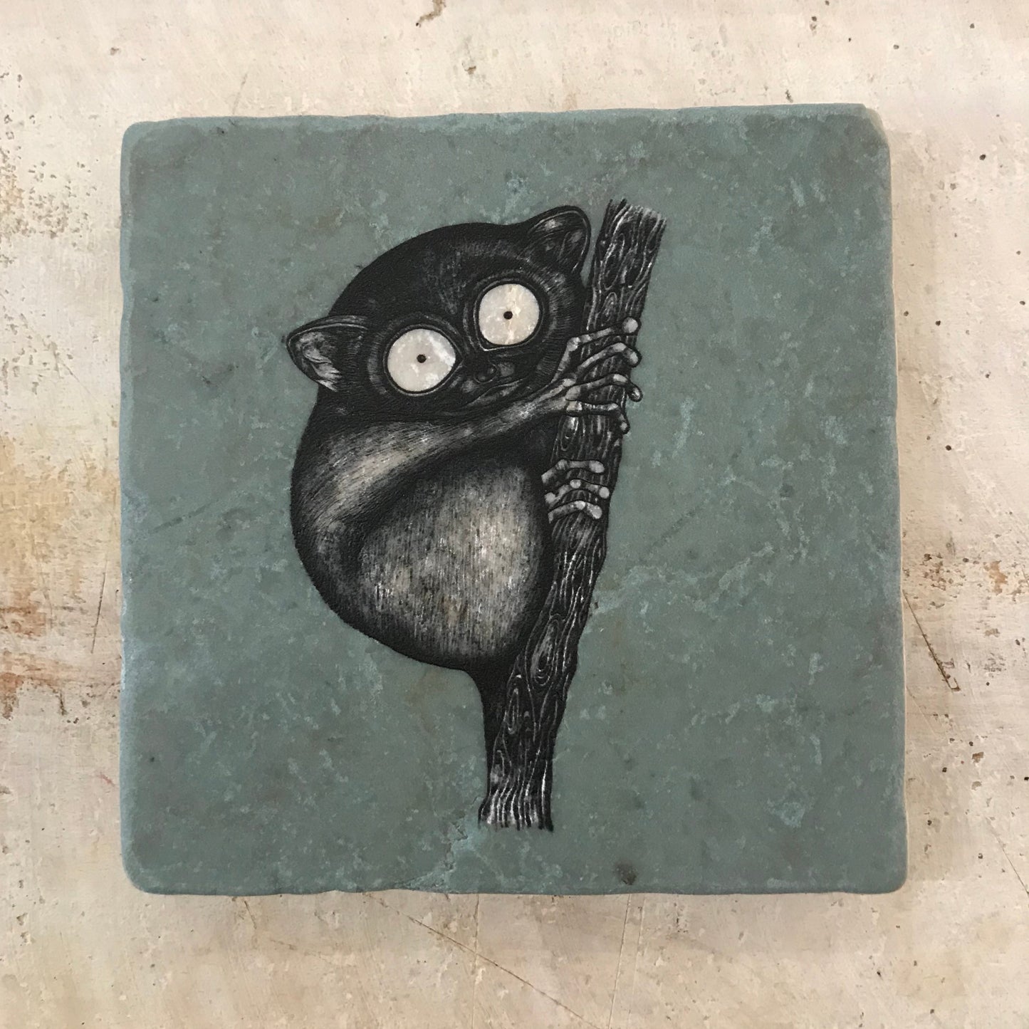 Natural stone art tile  “Tarsier”