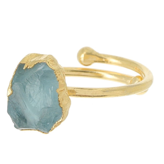 Anillo de oro con piedra preciosa AGUAMARINA.
