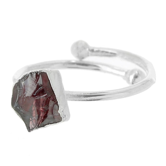 R E D   G A R N E T  gemstone silver ring.