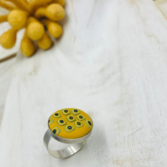 “Catherine”  Round Adjustable 22mm ring by Stephanie Fraselle - Artisan Jewellery Design