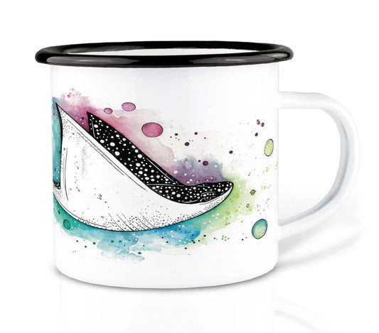 Emaille-Tasse - Space Manta Ray