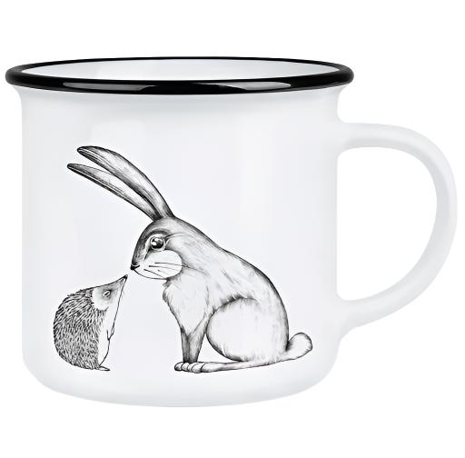 Hochwertige Keramiktasse - Der Hase und der Igel