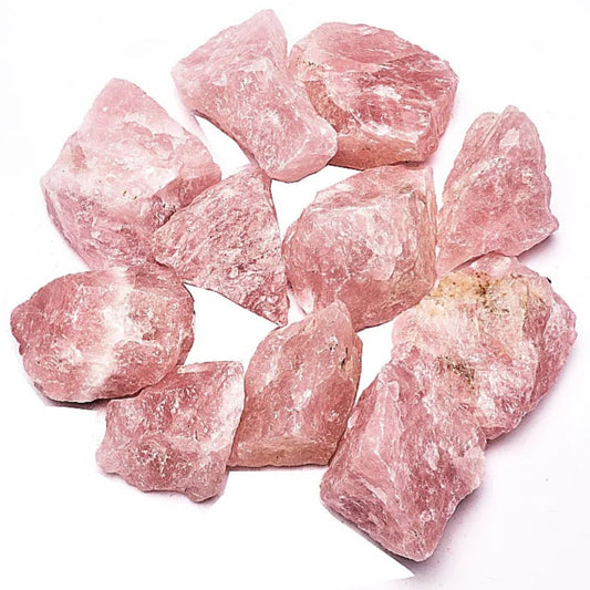 Rough, natural and raw  chunks of ROSE QUARTZ .