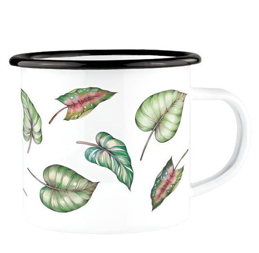 Robust and Light Enamel cup - Colourful Leaves