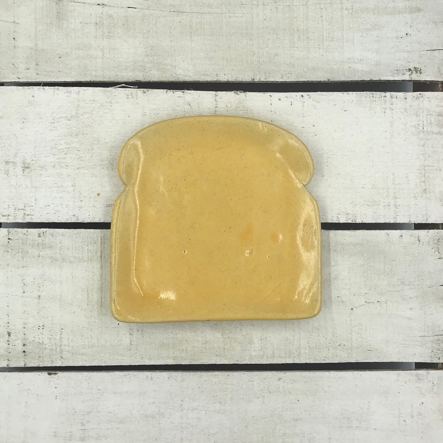 HANDGEFERTIGTER Toastteller aus Keramik - GELB
