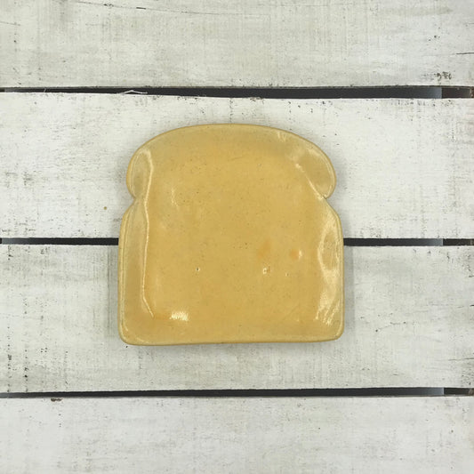 HANDCRAFTED Artisan Pottery Toast plate - YELLOW