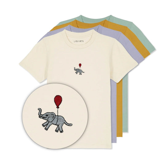 Best Organic Super Soft Childs Unisex T-shirt -Embroidered - Tuffi the Elephant