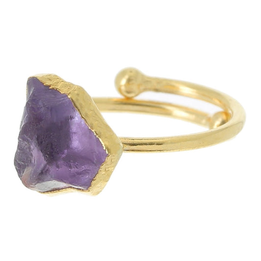 Anillo de oro con piedra preciosa AMATISTA.