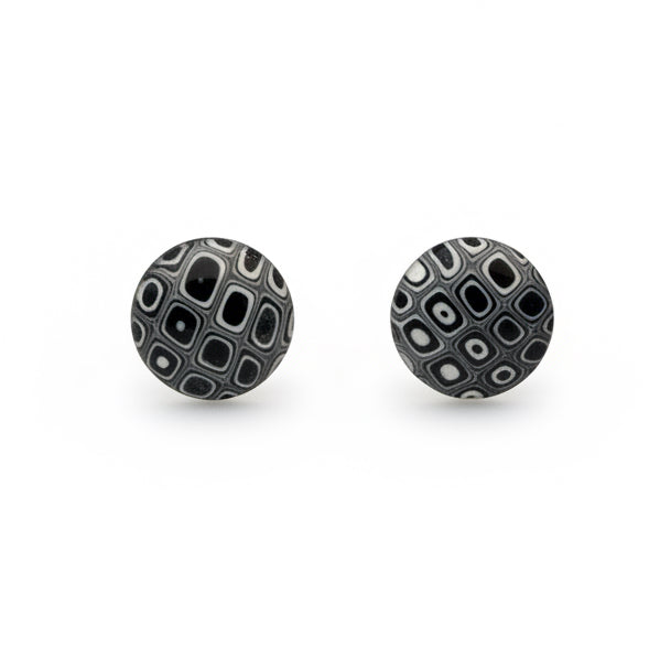 Monochrome | Stud Earrings 8mm |Mosaic