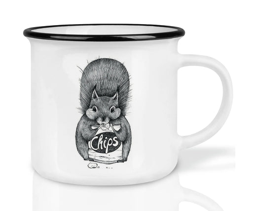 Hochwertige Keramiktasse - Squirrel Chips