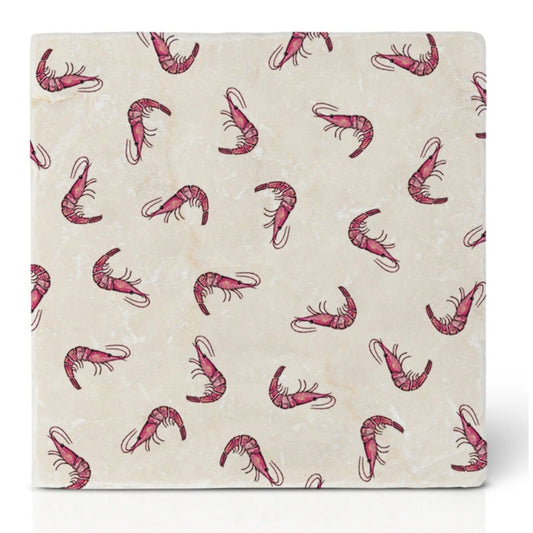 Natural stone art tile “Prawn Cocktail”