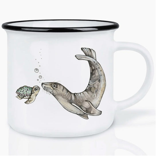 Taza de cerámica de alta calidad - Mapache mago navideño