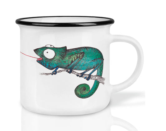 Hochwertige Keramiktasse - Chamäleon