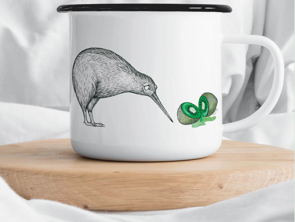 Taza de esmalte - Dos kiwis