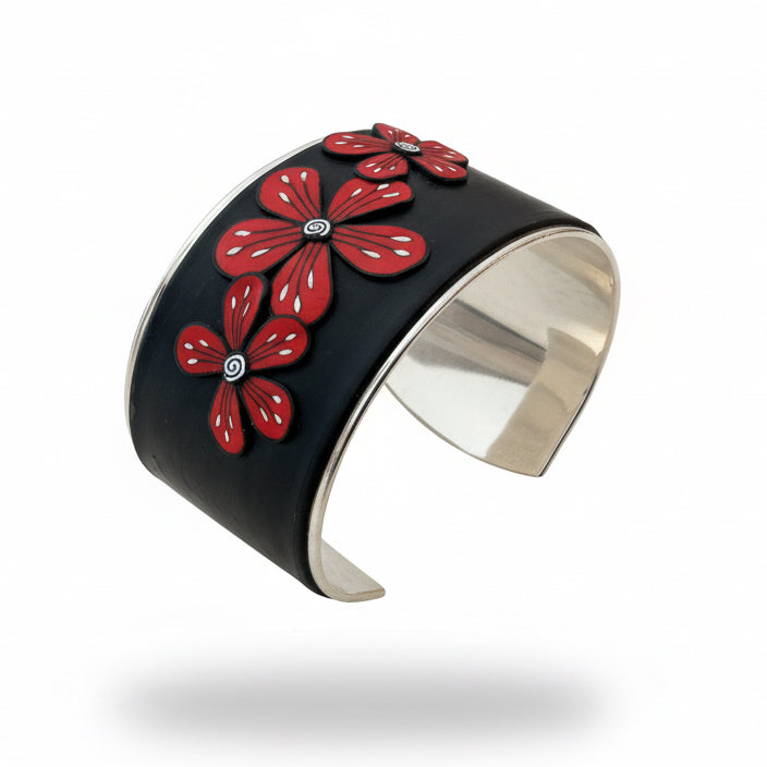 Floral Hand Sculpted Bracelet cuff