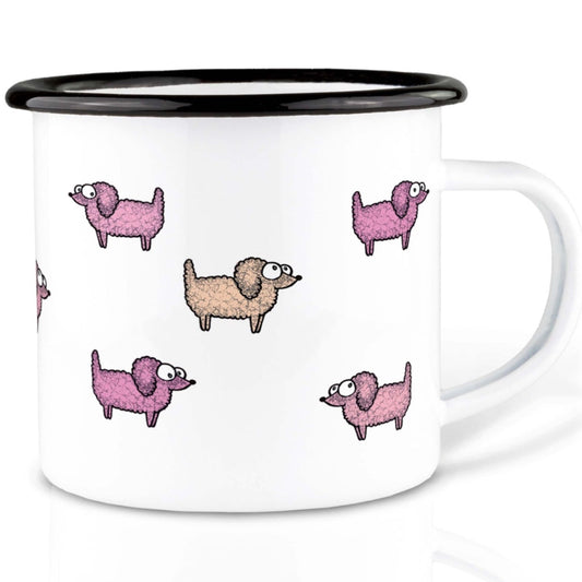 Enamel cup - Poodle Roodle